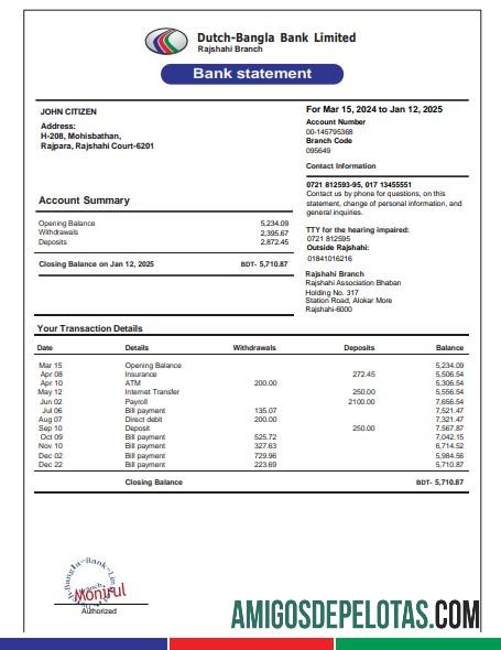 Extrato bancário holandês da Alemanha de 3 a 6 meses, modelo de exemplo Word e PDF